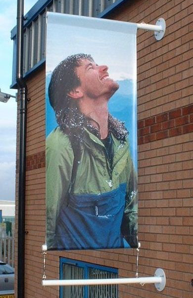 Banner Mast Outside Laughing Man